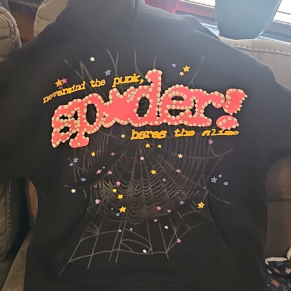 Spyder Black Hoodie with Red and Yellow Graphic